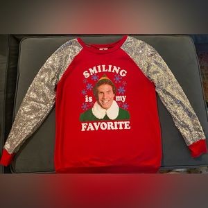 Buddy the Elf Sequined Sweatshirt “Smiling Is My Favorite”